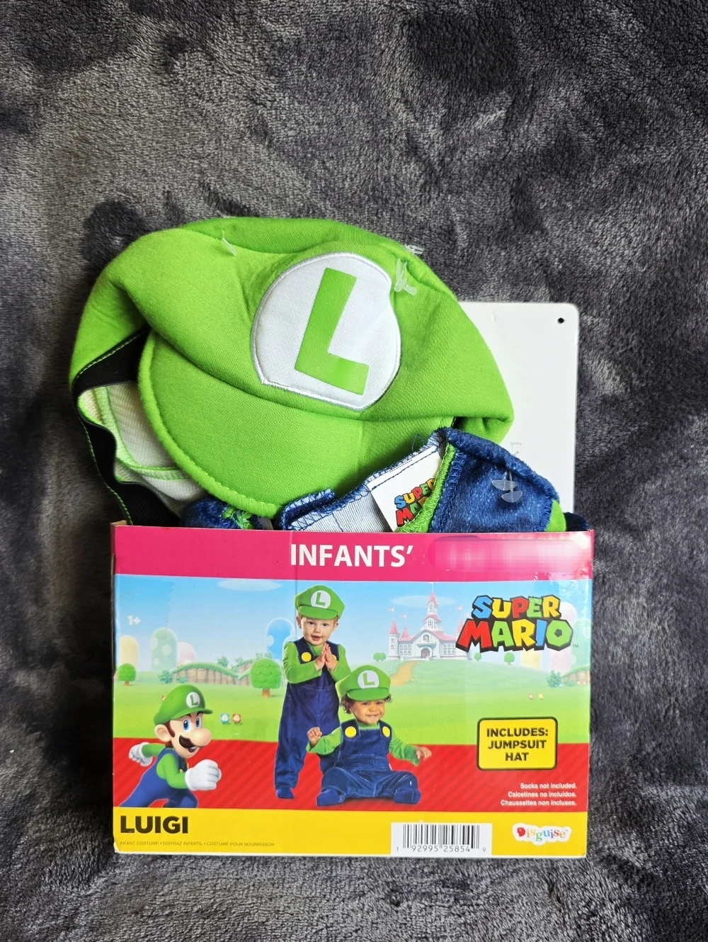 New Nintendo Super Mario Bros. Luigi Halloween Costume for Infant/ baby 6 12 Mnt